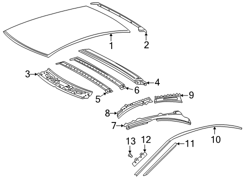 2004 Mercedes-Benz C320 Roof & Components Diagram