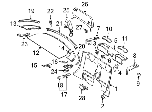 2010 Mercedes-Benz SLK300 Top Well Components