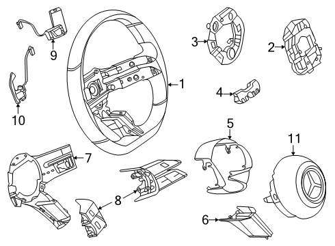 2025 Mercedes-Benz G550 Steering Wheel & Trim Diagram