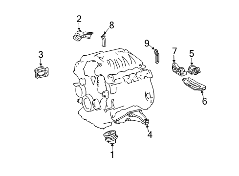 2005 Mercedes-Benz CLK55 AMG Engine & Trans Mounting Diagram
