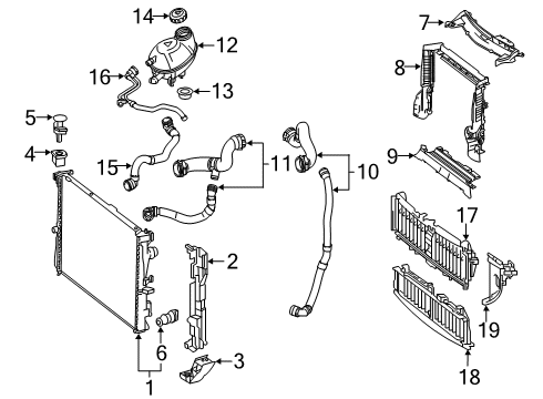 2019 Mercedes-Benz E53 AMG Radiator & Components Diagram