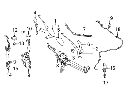 2008 Mercedes-Benz C300 Wiper & Washer Components
