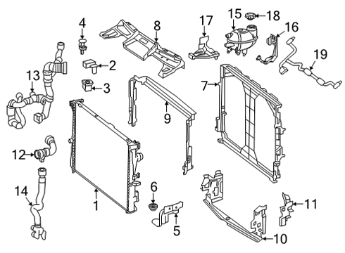 2021 Mercedes-Benz E63 AMG S Radiator & Components Diagram
