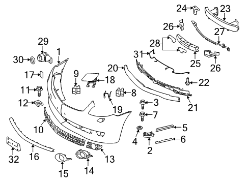 2007 Mercedes-Benz CL600 Bumper & Components - Front Diagram