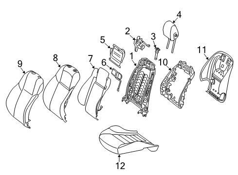 2019 Mercedes-Benz C300 Passenger Seat Components Diagram