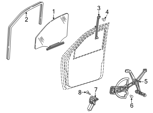 2001 Mercedes-Benz ML55 AMG Front Door Diagram