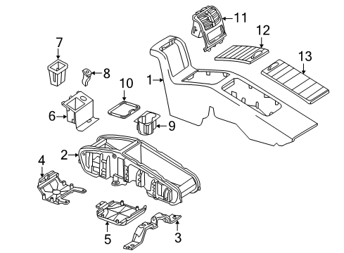2012 Mercedes-Benz CLS63 AMG Rear Console Diagram