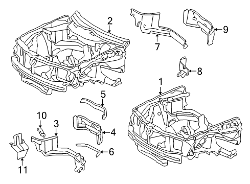 1998 Mercedes-Benz C280 Inner Structure - Front Structural