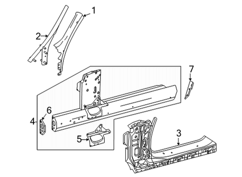 2019 Mercedes-Benz AMG GT C Hinge Pillar Diagram 2