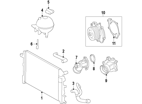 2012 Mercedes-Benz Sprinter 2500 Radiator & Components Diagram