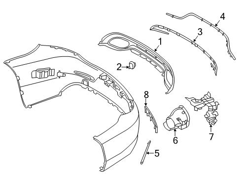 2023 Mercedes-Benz C300 Exterior Trim - Rear Bumper Diagram