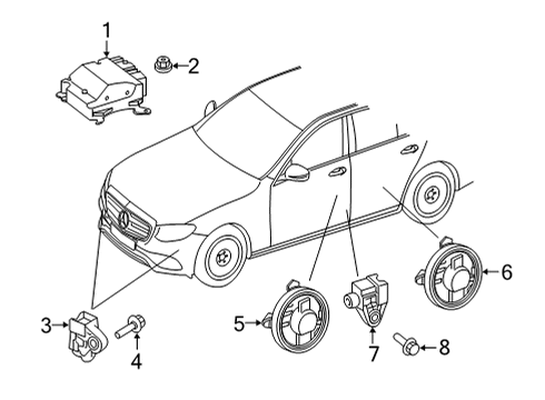 2021 Mercedes-Benz E350 Supplemental Restraint System Diagram