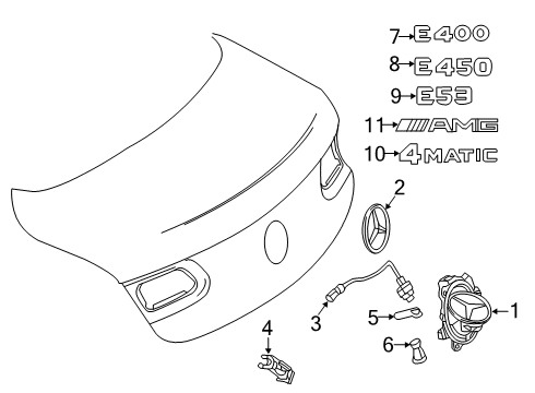 2019 Mercedes-Benz E53 AMG Exterior Trim - Trunk Diagram 2