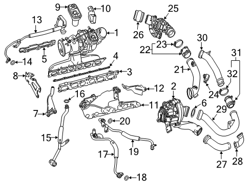 2020 Mercedes-Benz E53 AMG Exhaust Manifold Diagram