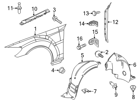 2012 Mercedes-Benz CL63 AMG Fender & Components Diagram