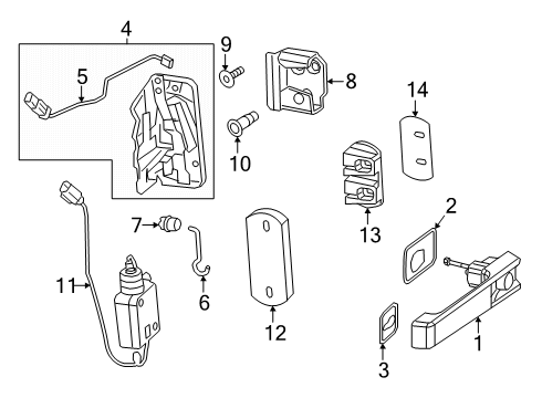 2025 Mercedes-Benz G63 AMG Back Door - Lock & Hardware Diagram