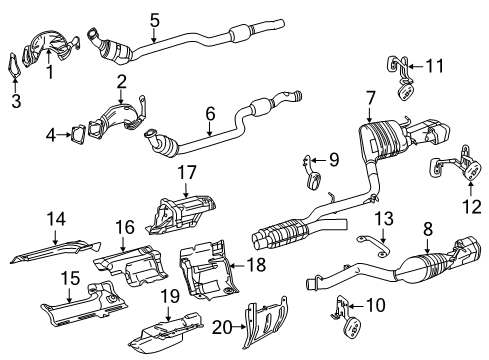 2013 Mercedes-Benz E350 Exhaust Components Diagram