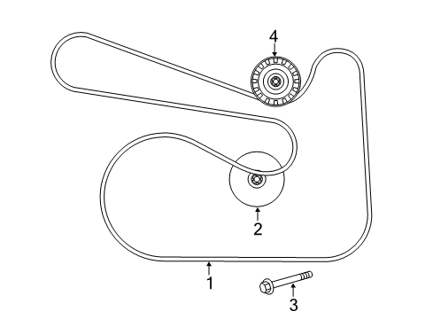 2019 Mercedes-Benz GLC300 Belts & Pulleys Diagram