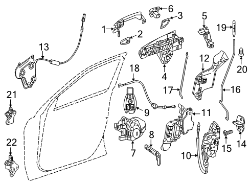 2014 Mercedes-Benz GL550 Front Door Diagram