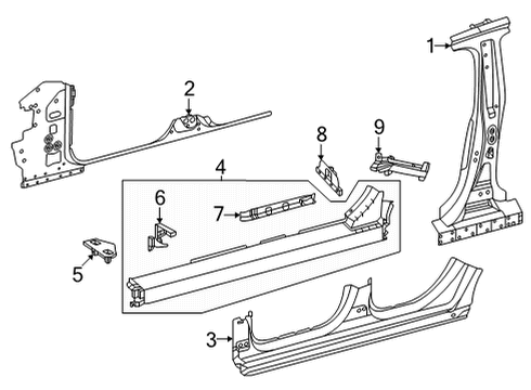 2025 Mercedes-Benz EQS 450+ Center Pillar & Rocker