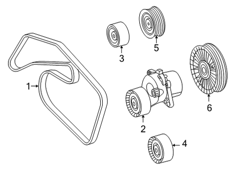2021 Mercedes-Benz Sprinter 2500 Belts & Pulleys Diagram