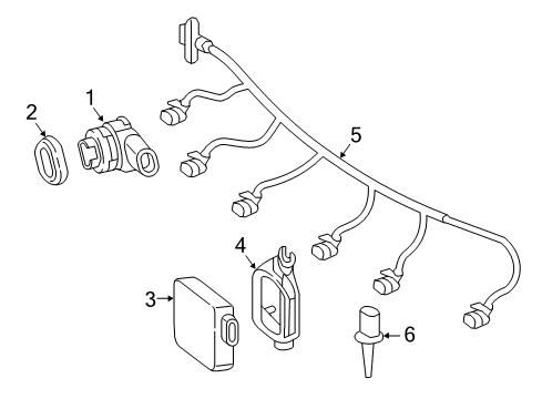 2017 Mercedes-Benz GLA250 Electrical Components - Front Bumper Diagram