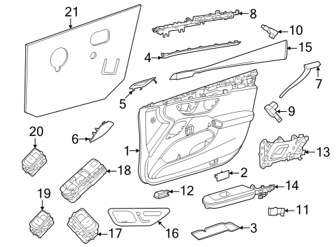 2025 Mercedes-Benz EQE 350 Interior Trim - Front Door Diagram