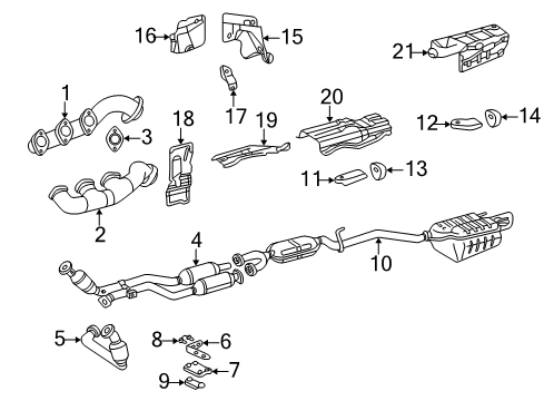 2002 Mercedes-Benz CLK55 AMG Exhaust Components Diagram 2