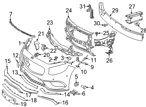 2016 Mercedes-Benz S63 AMG Bumper & Components - Front Diagram