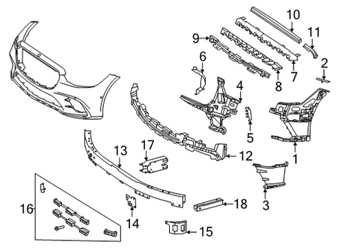 2025 Mercedes-Benz S580e Bumper & Components - Front Diagram