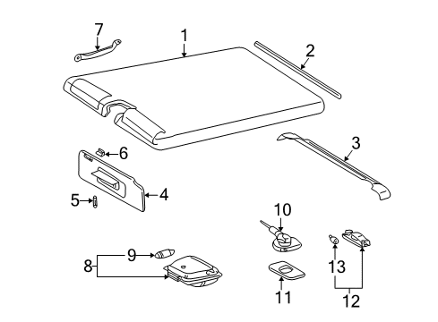 2003 Mercedes-Benz G500 Interior Trim - Roof Diagram