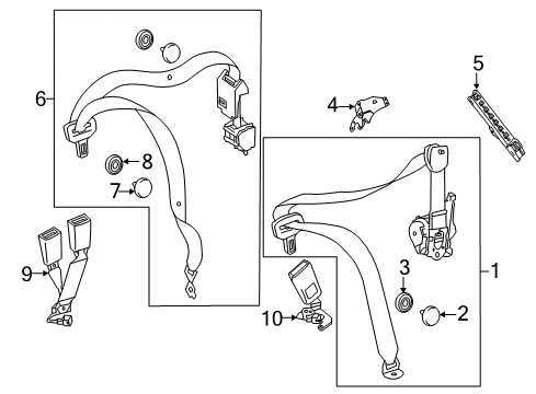 2016 Mercedes-Benz E63 AMG S Rear Seat Belts Diagram