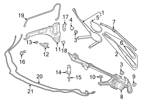 2023 Mercedes-Benz GLA45 AMG Wiper & Washer Components - Body Diagram 2