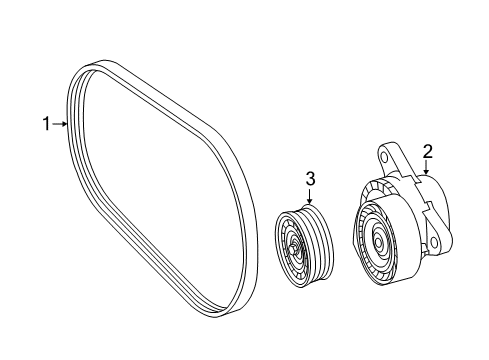 2012 Mercedes-Benz E350 Belts & Pulleys Diagram