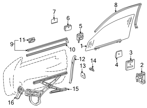 1998 Mercedes-Benz CLK320 Door Diagram