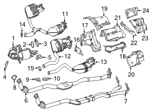 2023 Mercedes-Benz E53 AMG Muffler & Pipe Diagram for 238-490-55-01
