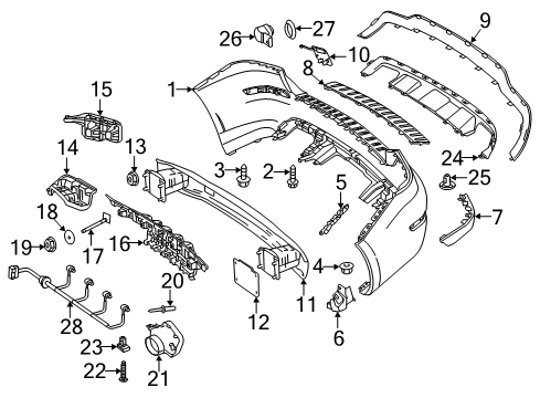 2013 Mercedes-Benz GLK350 Bumper & Components - Rear