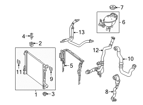 2014 Mercedes-Benz E550 Radiator & Components Diagram