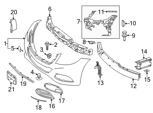 2017 Mercedes-Benz S550e Bumper & Components - Front Diagram
