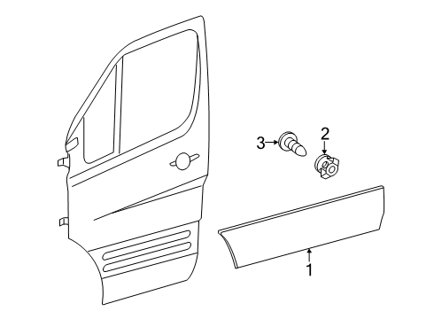 2024 Mercedes-Benz eSprinter Exterior Trim - Front Door