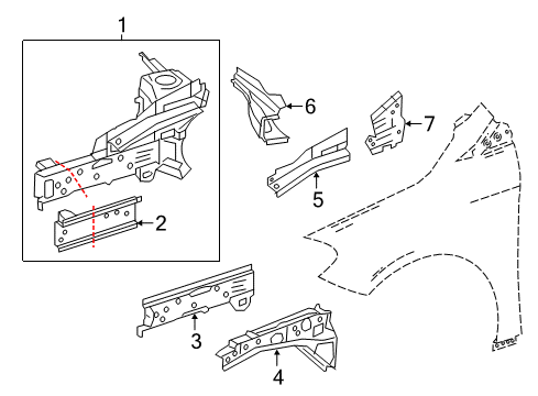 2016 Mercedes-Benz B250e Structural Components & Rails