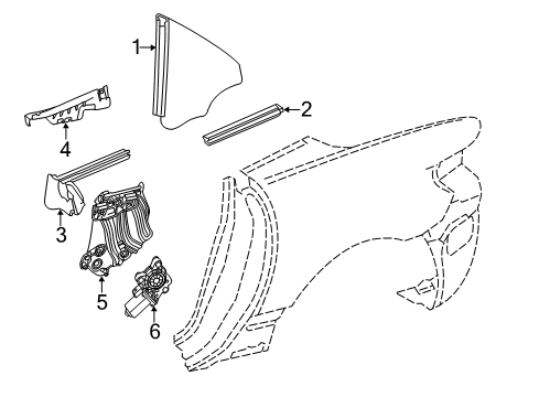 2016 Mercedes-Benz SLK300 Glass & Hardware - Quarter Panel