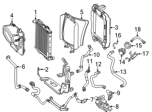 2025 Mercedes-Benz GLS580 Radiator & Components Diagram