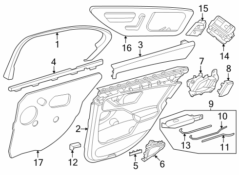 2025 Mercedes-Benz GLC63 AMG S E Performance Interior Trim - Rear Door