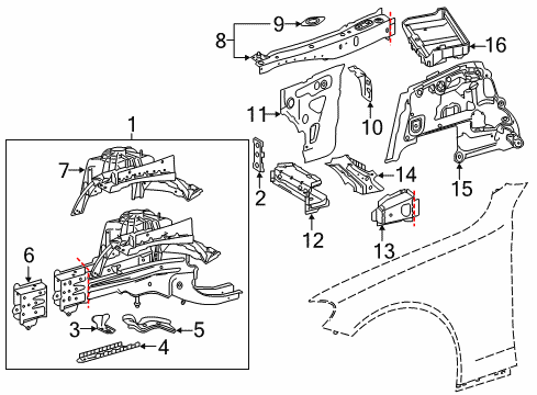 2017 Mercedes-Benz C43 AMG Structural Components & Rails