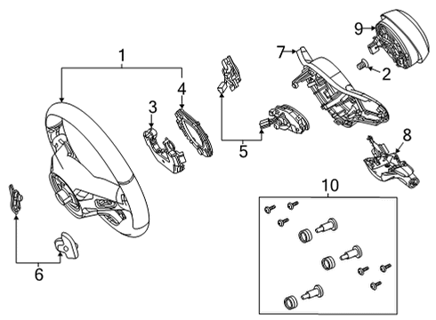 2021 Mercedes-Benz GLC300 Steering Wheel & Trim Diagram