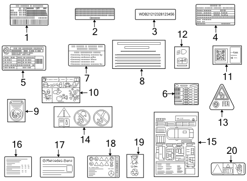 2025 Mercedes-Benz EQE 350+ Information Labels
