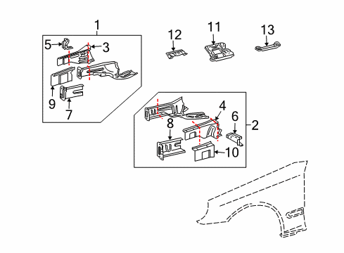 2008 Mercedes-Benz CLK63 AMG Structural Components & Rails