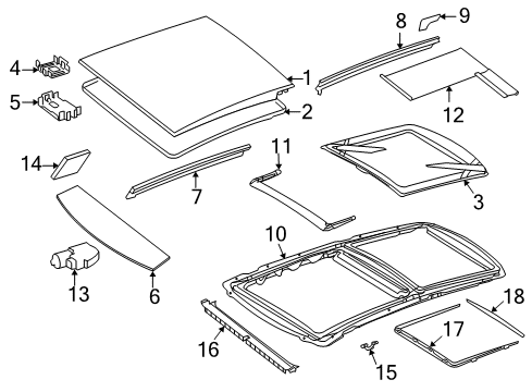 2006 Mercedes-Benz R500 Sunroof Diagram