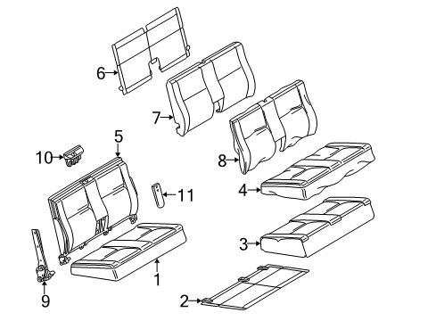 2001 Mercedes-Benz E320 Rear Seat Components